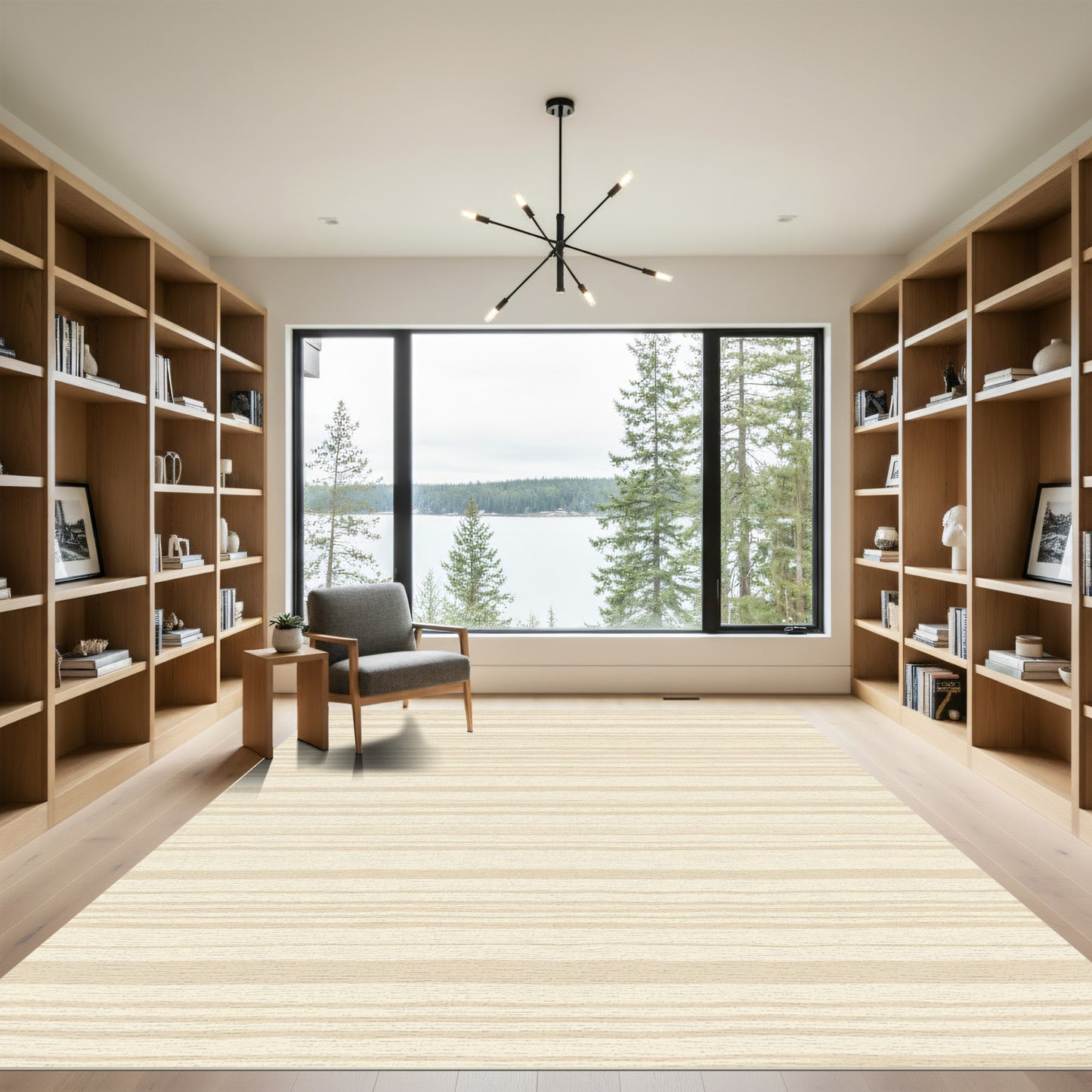 Neutral Textured Horizontal Lines Rug