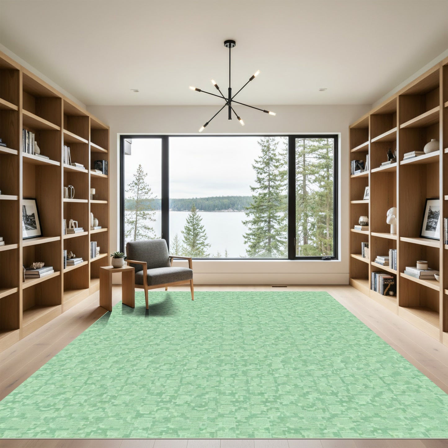 Mint Green Pixelated Texture Rug