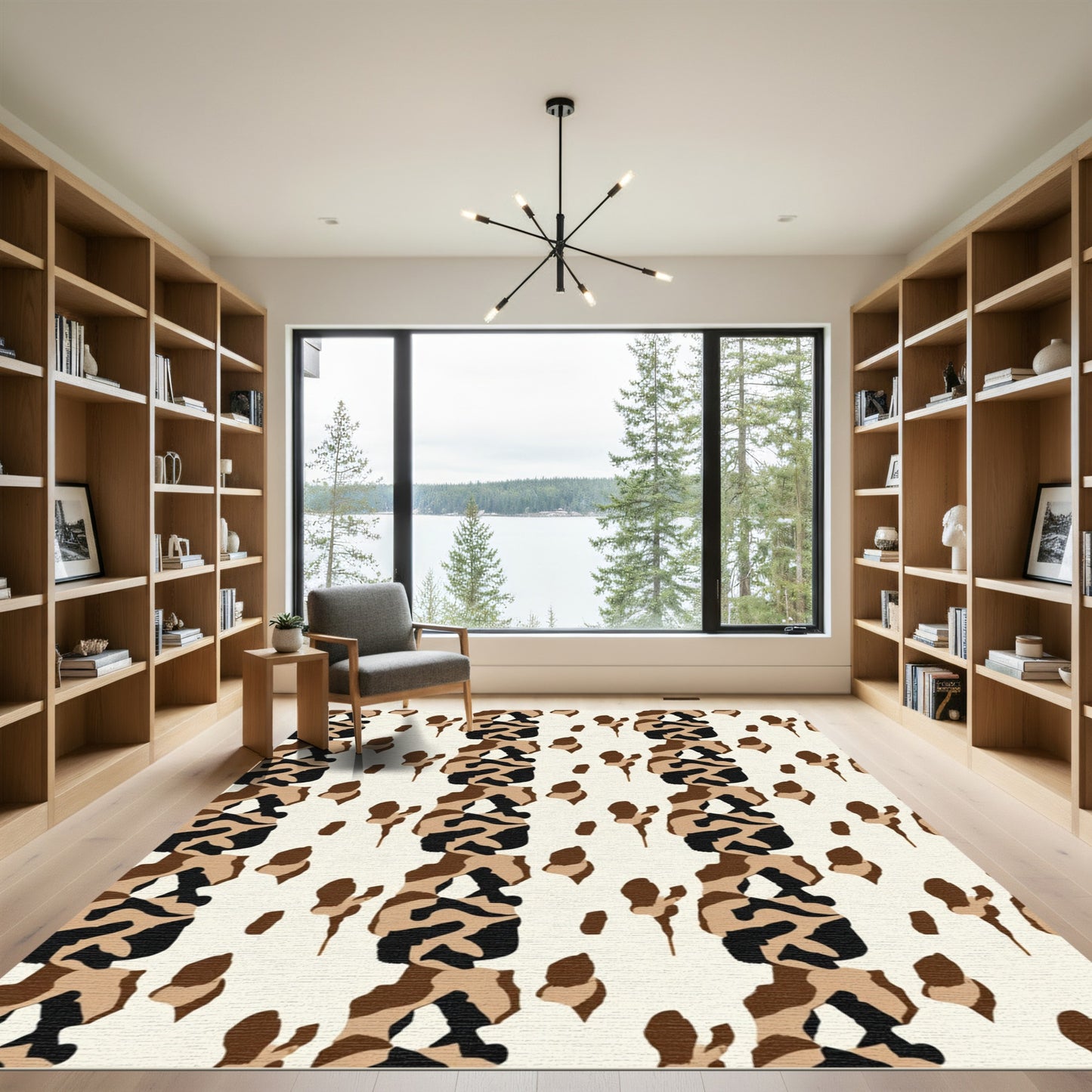 Brown Black And Tan Animal Print Rug