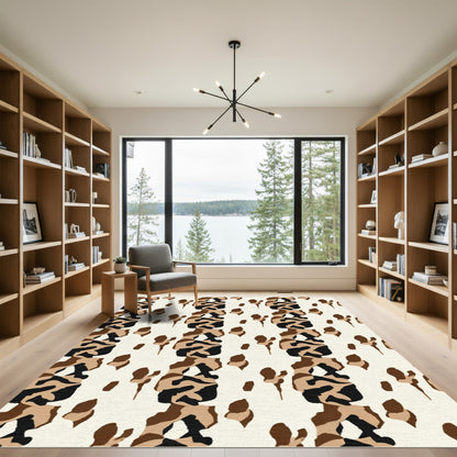Brown Black And Tan Animal Print Rug