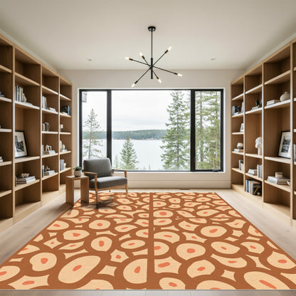 Terracotta Ochre Pebble Overlay Rug