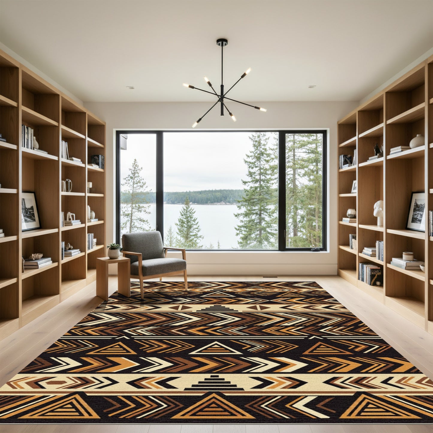 Earthy Tones Geometric Arrow Band Rug