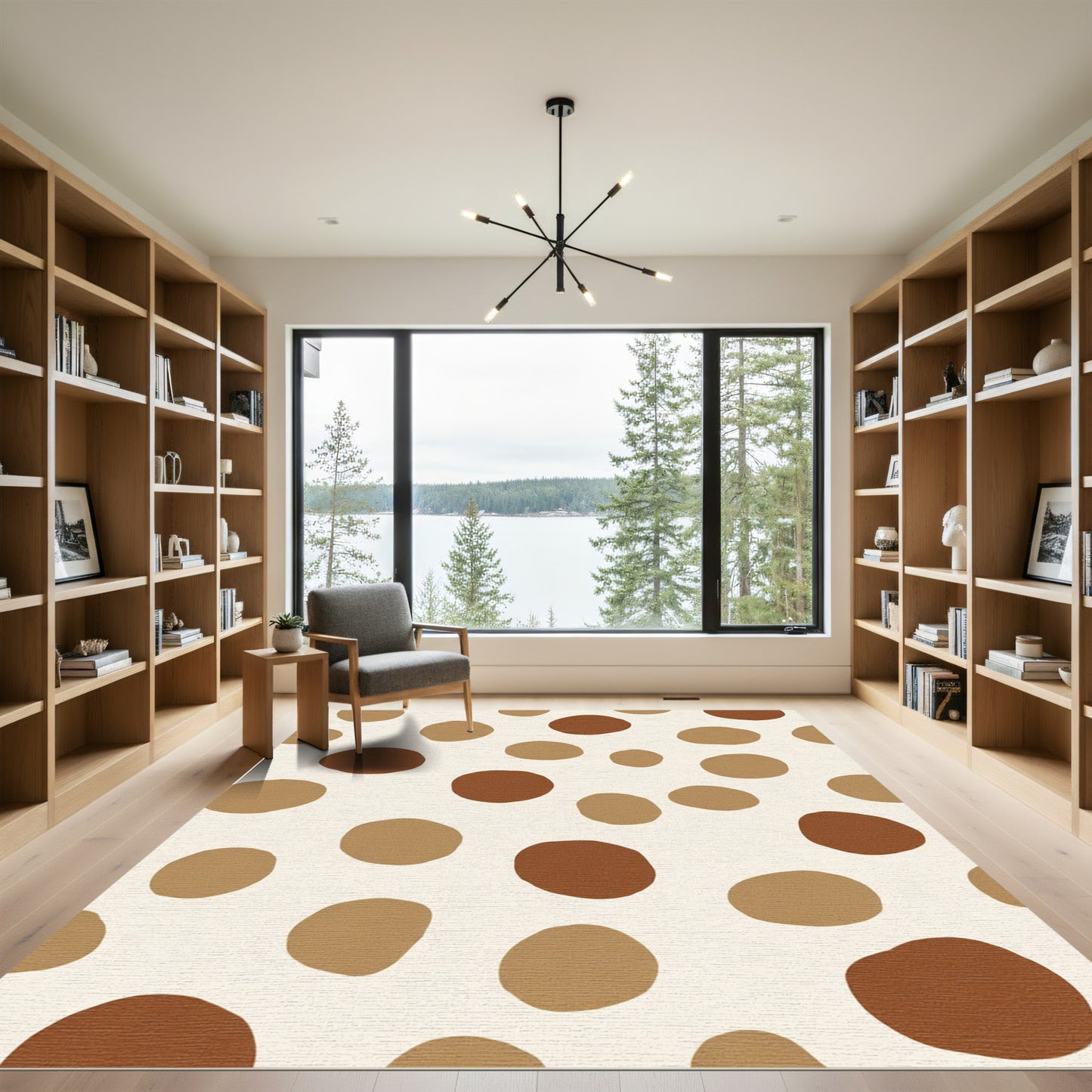 Earthy Brown Polka Dot Scatter Rug