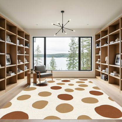 Earthy Brown Polka Dot Scatter Rug