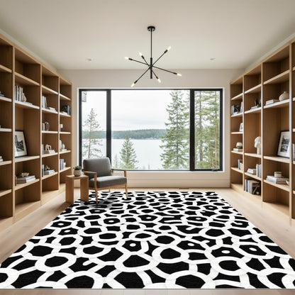 Organic White Cell Arrangement Rug