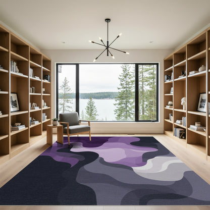 Amethyst Abstract Gradient Waves Rug