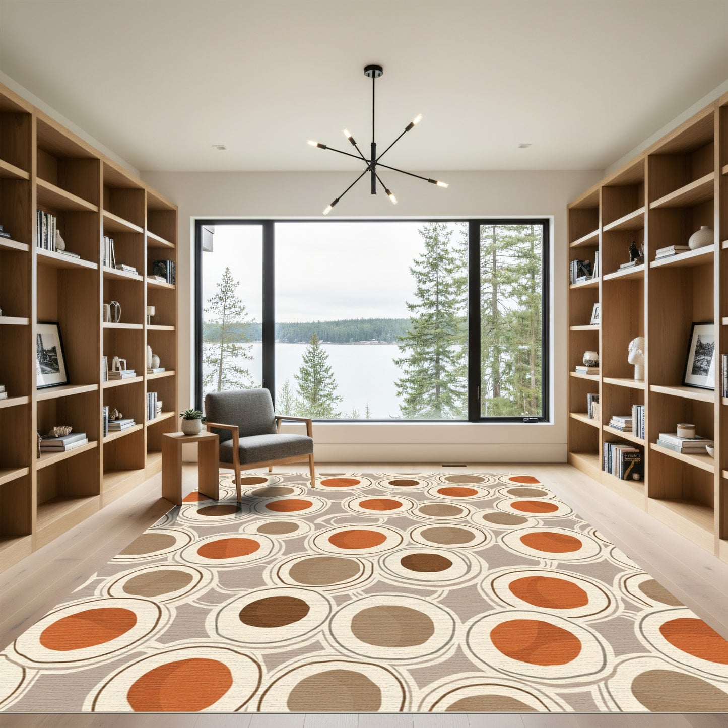 Earthy Circles Organic Composition Rug