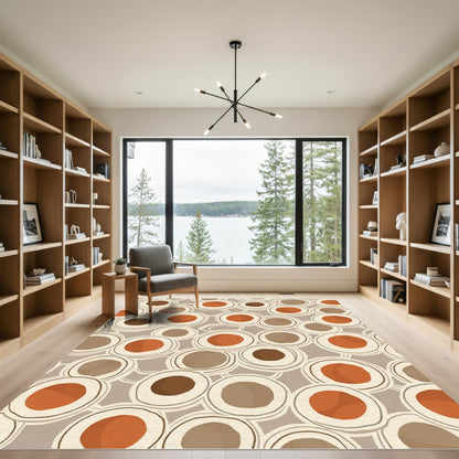 Earthy Circles Organic Composition Rug
