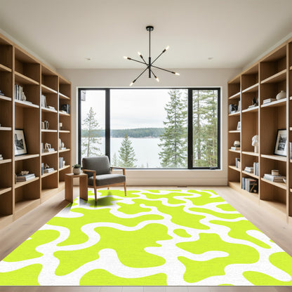 Lime Green Organic Blob Rug