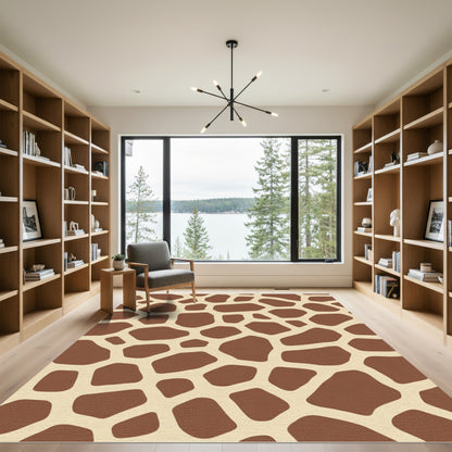 Brown Giraffe Print Irregular Shapes Rug