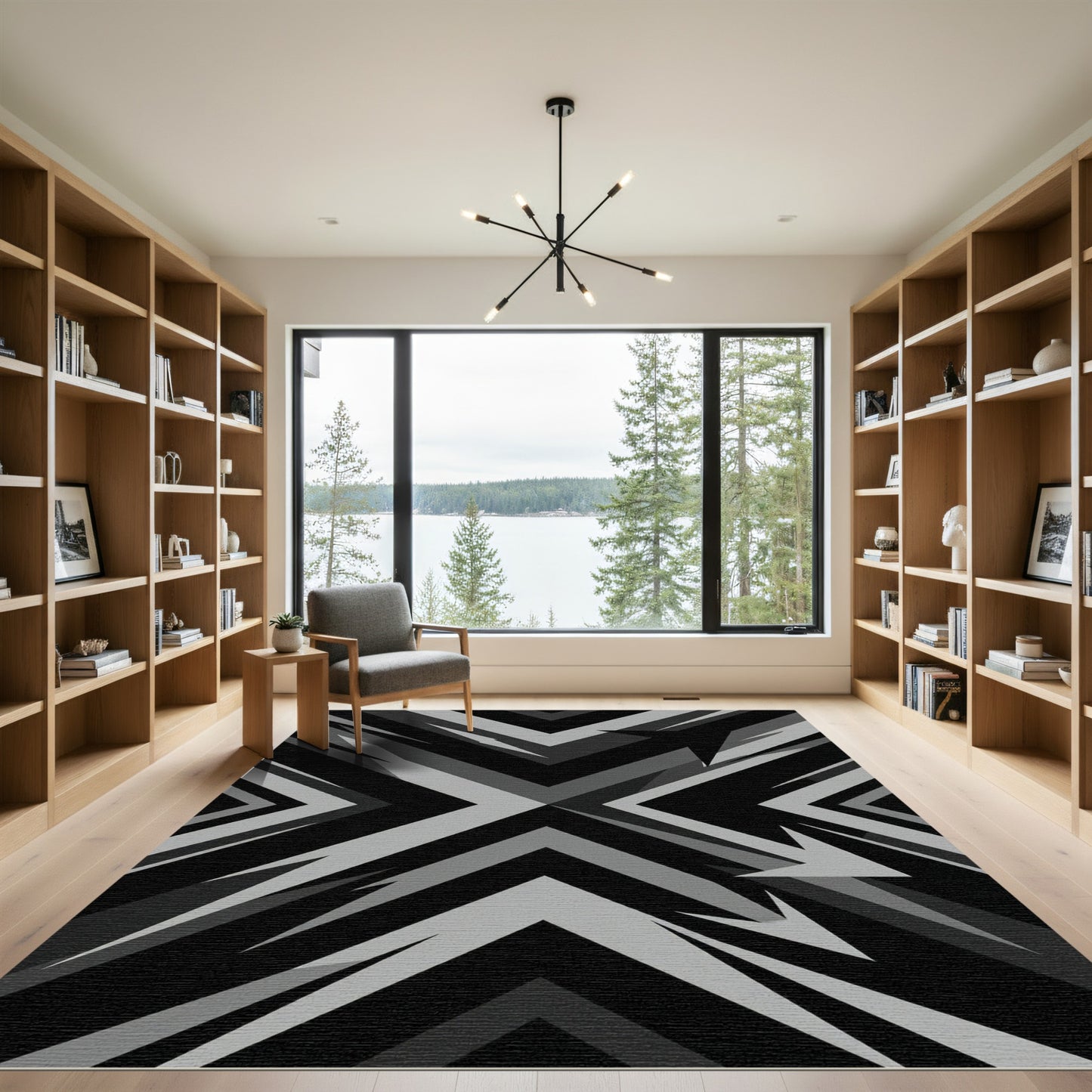 Monochromatic Jagged Arrow Composition Rug
