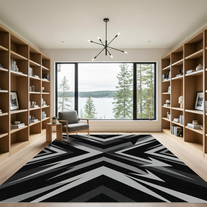 Monochromatic Jagged Arrow Composition Rug