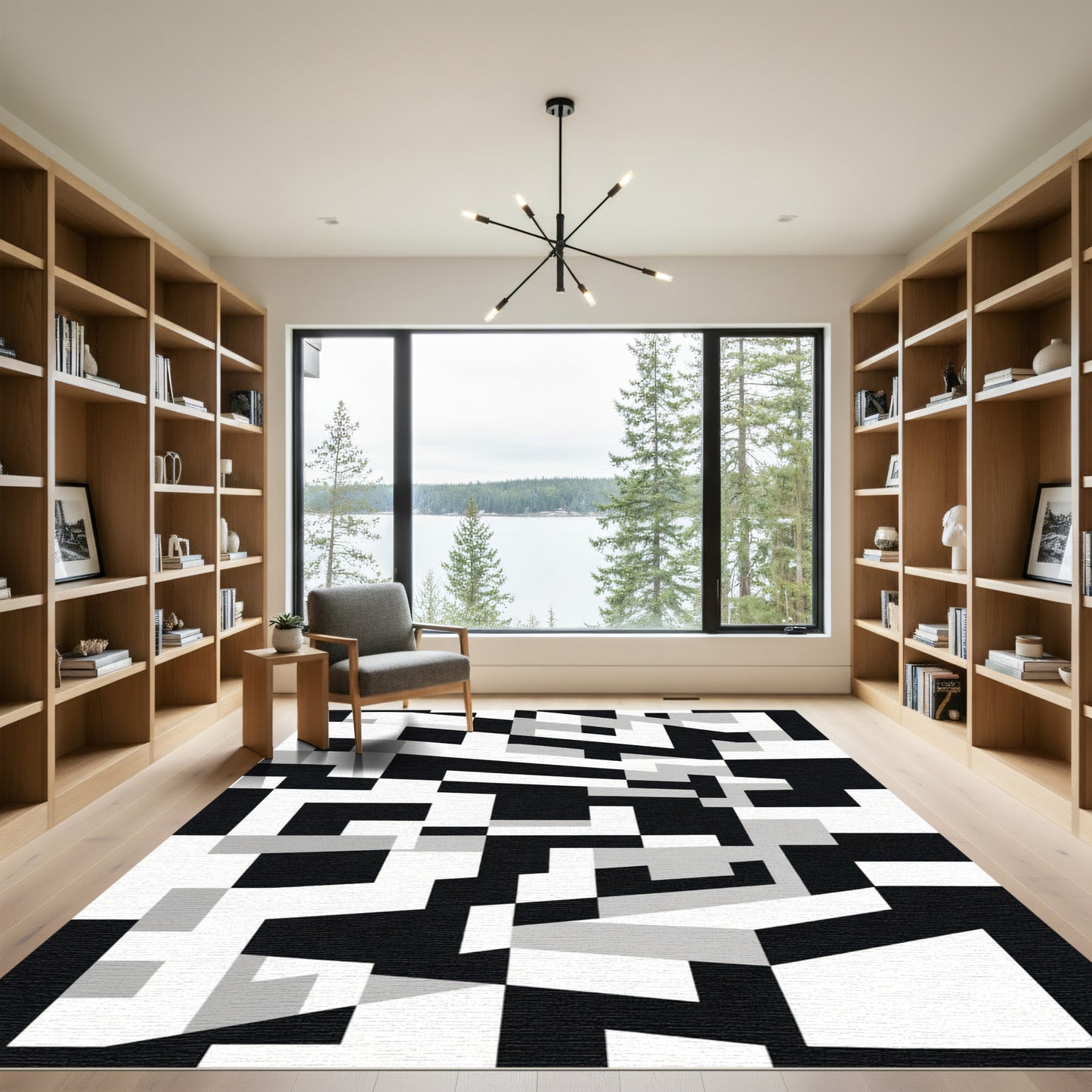 Monochromatic Geometric Abstract Block Rug