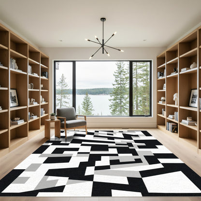 Monochromatic Geometric Abstract Block Rug