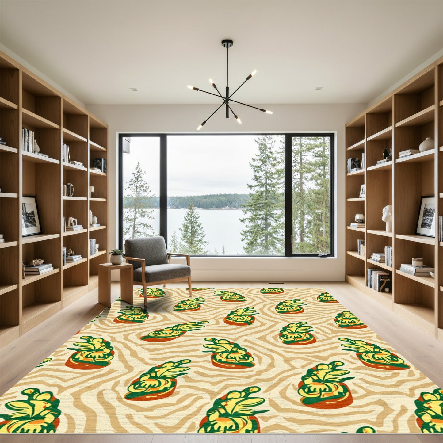 Juxtaposed Pineapples Animal Print Rug