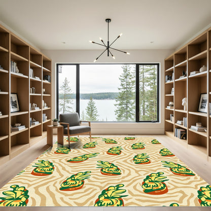 Juxtaposed Pineapples Animal Print Rug