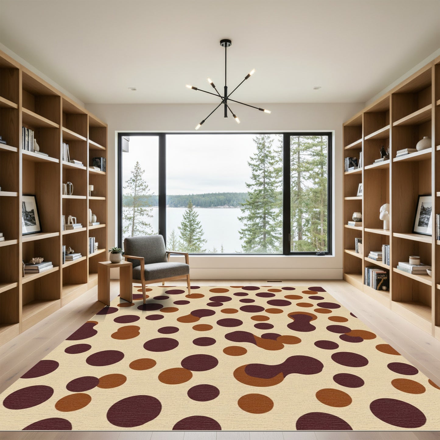 Brown Tan Dot Collage Rug