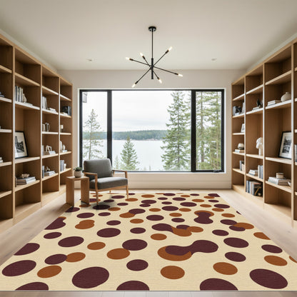 Brown Tan Dot Collage Rug