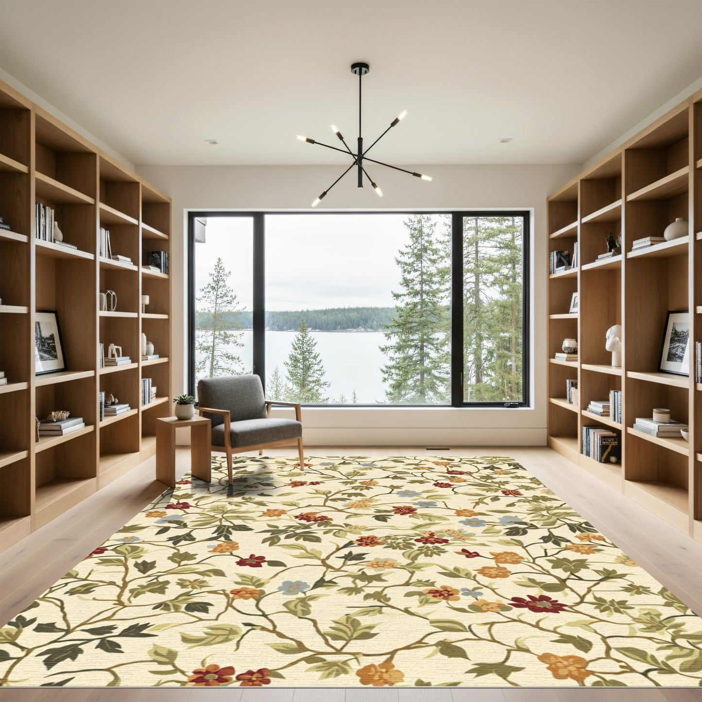 Vineyard Floral Red Blue Blossom Rug