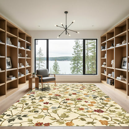 Vineyard Floral Red Blue Blossom Rug