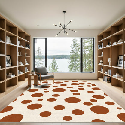 Brown Polka Dot Organic Scatter Rug