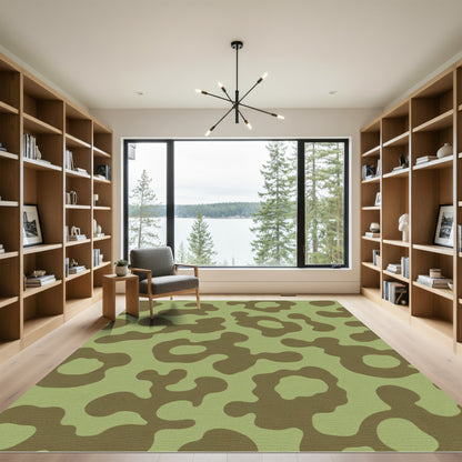 Earthy Green Organic Abstract Rug