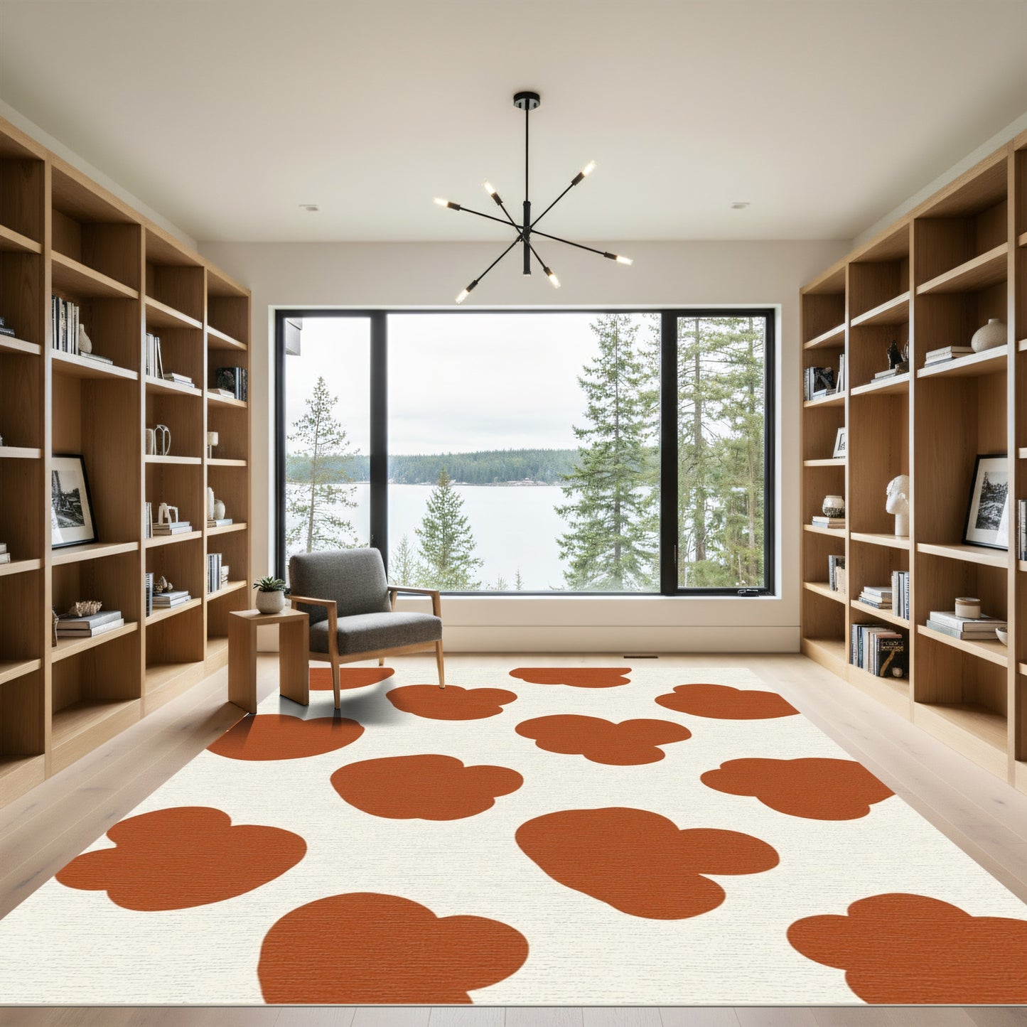 Earthy Brown Cow Spots Rug