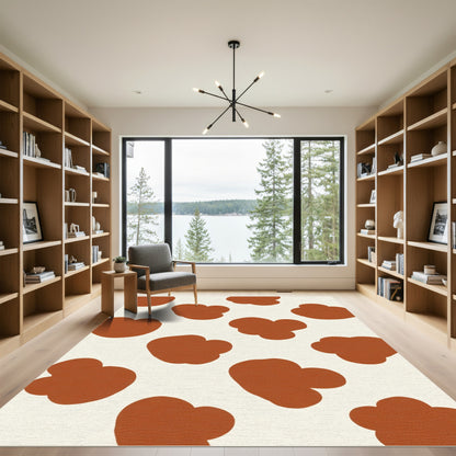 Earthy Brown Cow Spots Rug