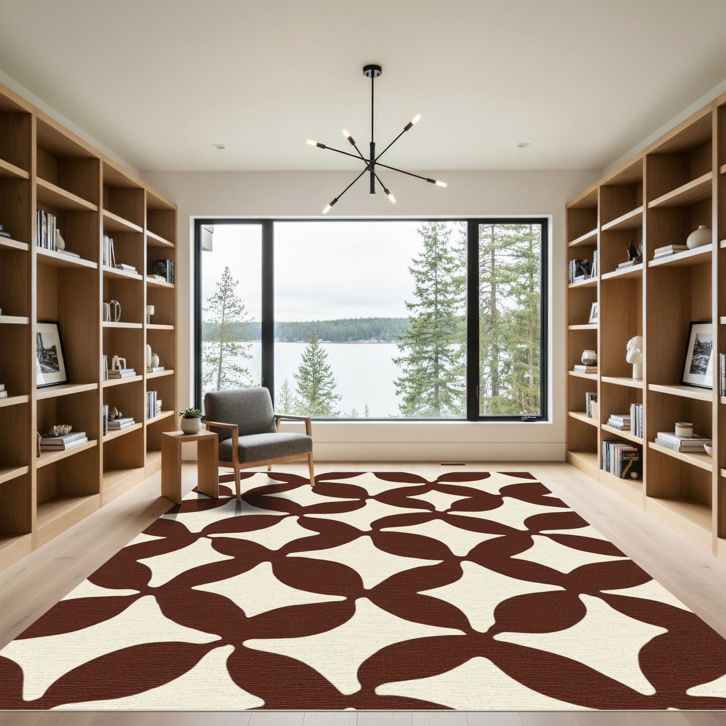 Cream and Chocolate Deco Links Rug