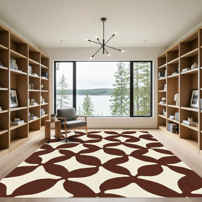 Cream and Chocolate Deco Links Rug