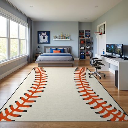 Classic Red Baseball Seam Rug