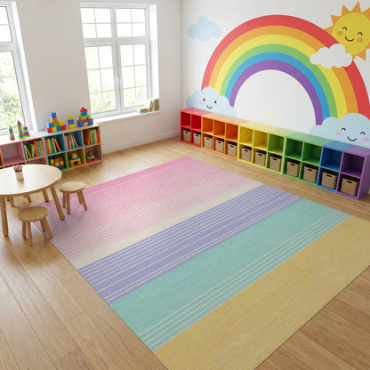 Pastel Ombre Horizontal Striped Rug