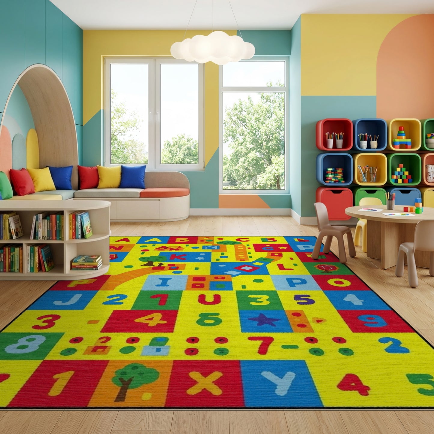 Playful Alphabet Numbers Road Rug