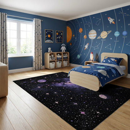 Starry Purple Nebula Cosmic Rug