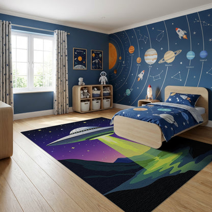 Starry UFO Glowing Beam Rug