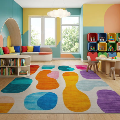 Vibrant Abstract Organic Shapes Rug