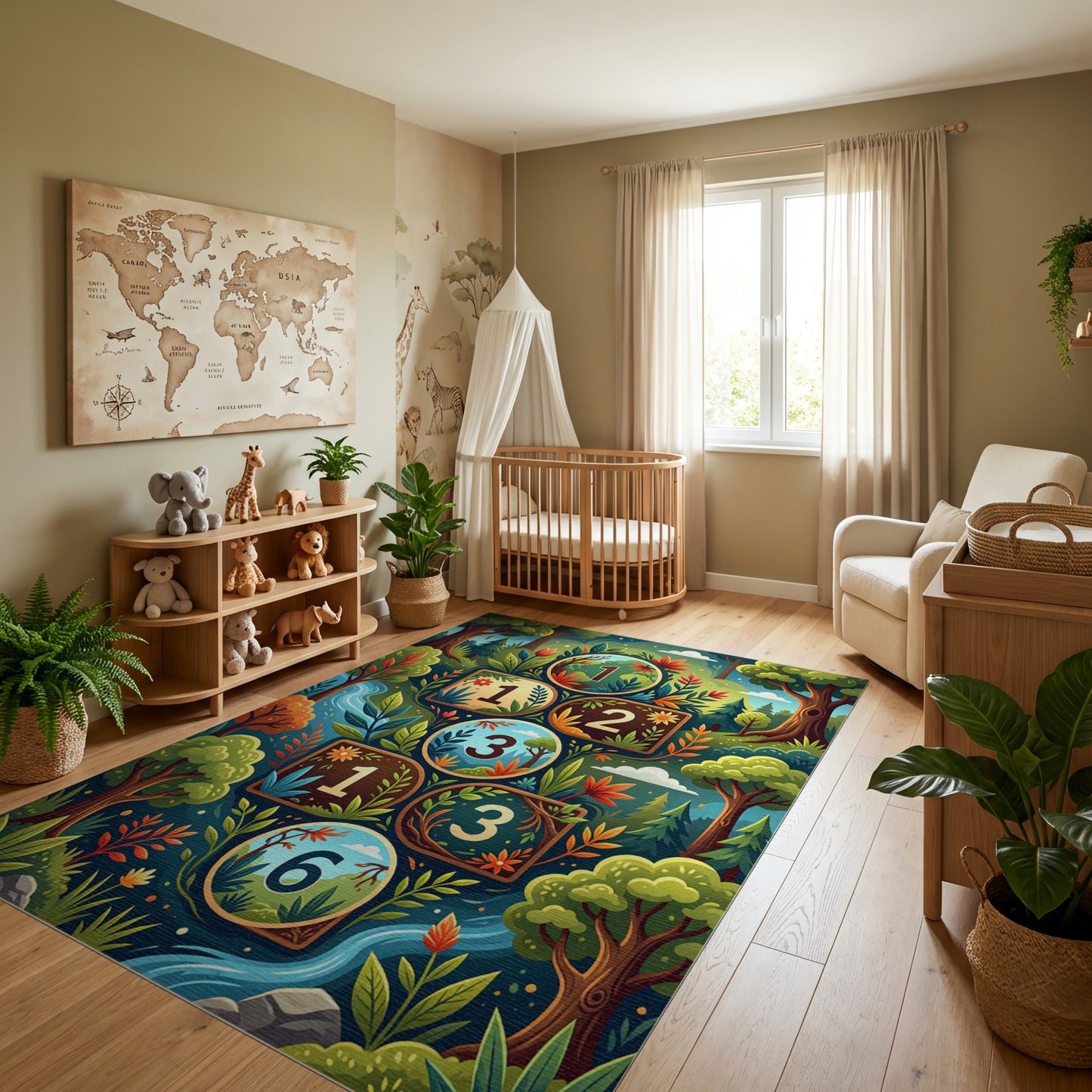 Whimsical Forest Hopscotch Floral Rug