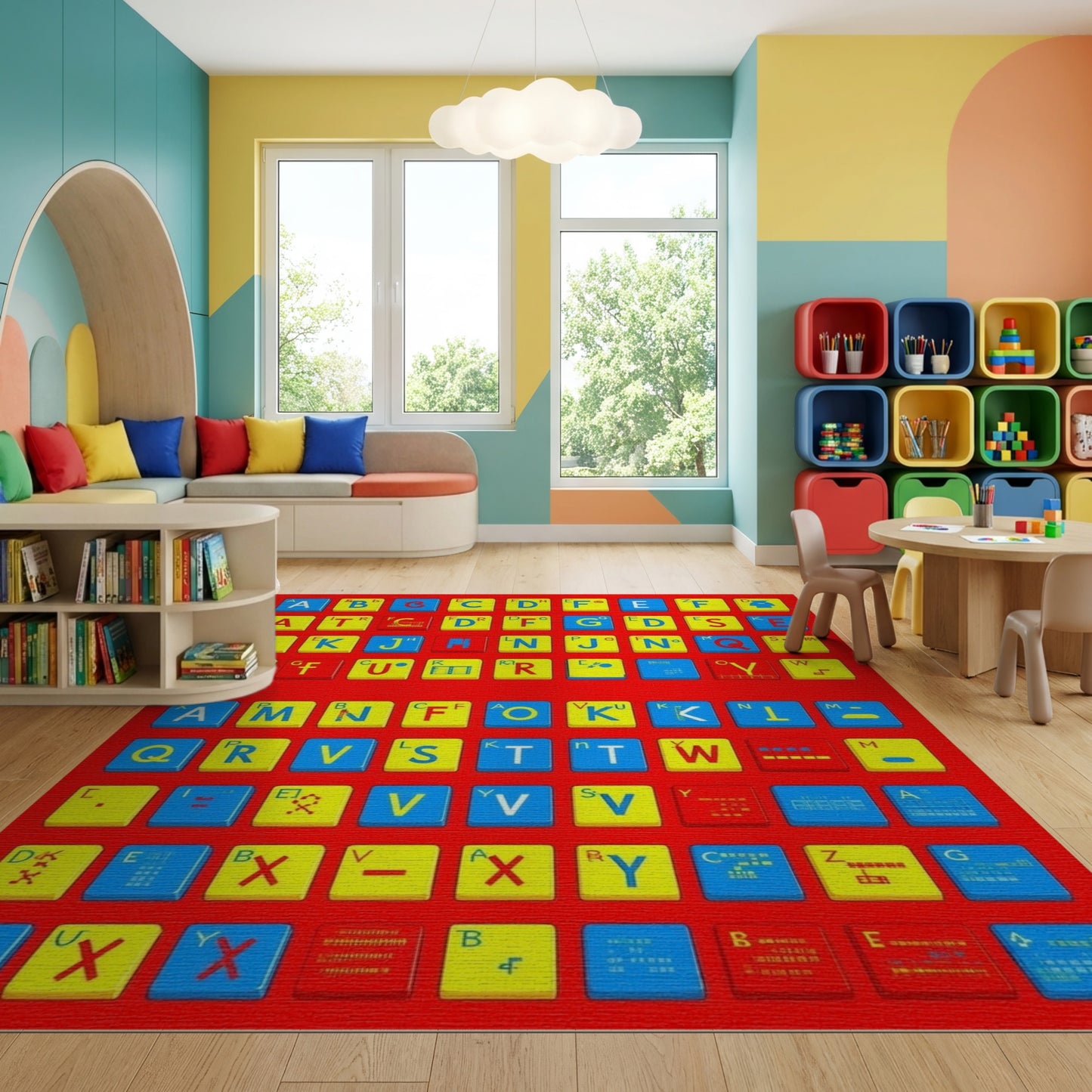 Playful Colorful Alphabet Blocks Rug