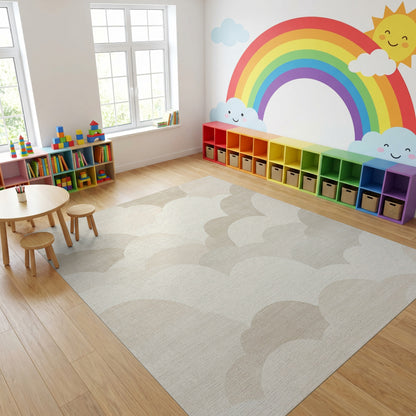 Soft Layered Clouds Beige Tones Rug