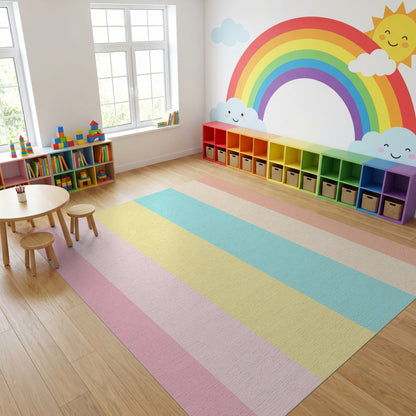 Soft Pastel Vertical Stripes Rug