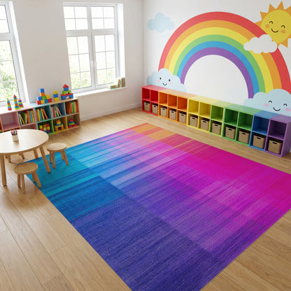 Vibrant Vertical Multicolor Gradient Rug