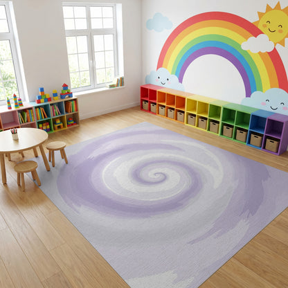 Hypnotic Purple Spiral Gradient Rug