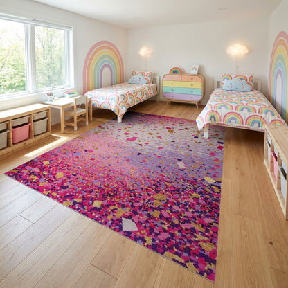 Sparkling Pink Purple Gold Confetti Rug