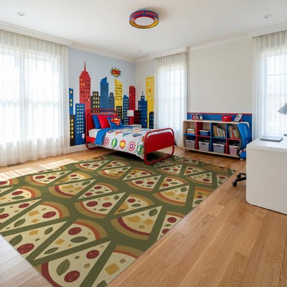 Playful Pepperoni Pizza Slices Rug