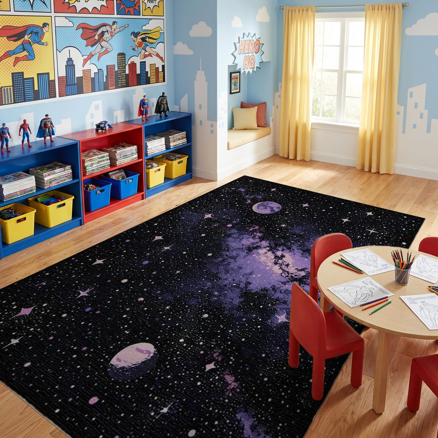 Starry Purple Nebula Cosmic Rug