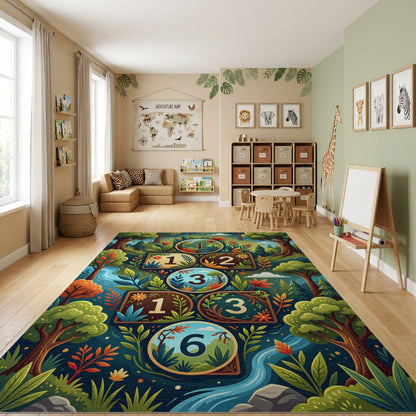 Whimsical Forest Hopscotch Floral Rug