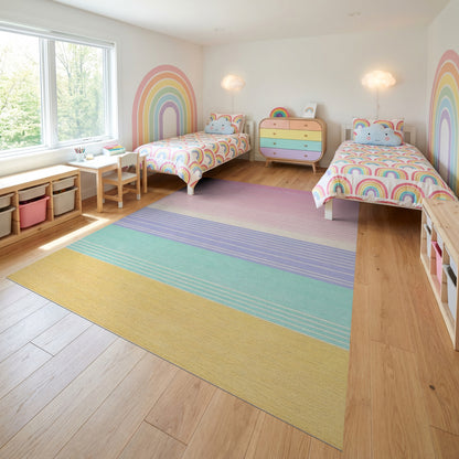 Pastel Ombre Horizontal Striped Rug