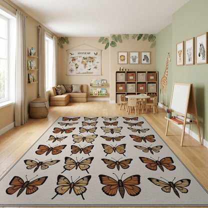 Warm Tones Butterfly Pattern Rug