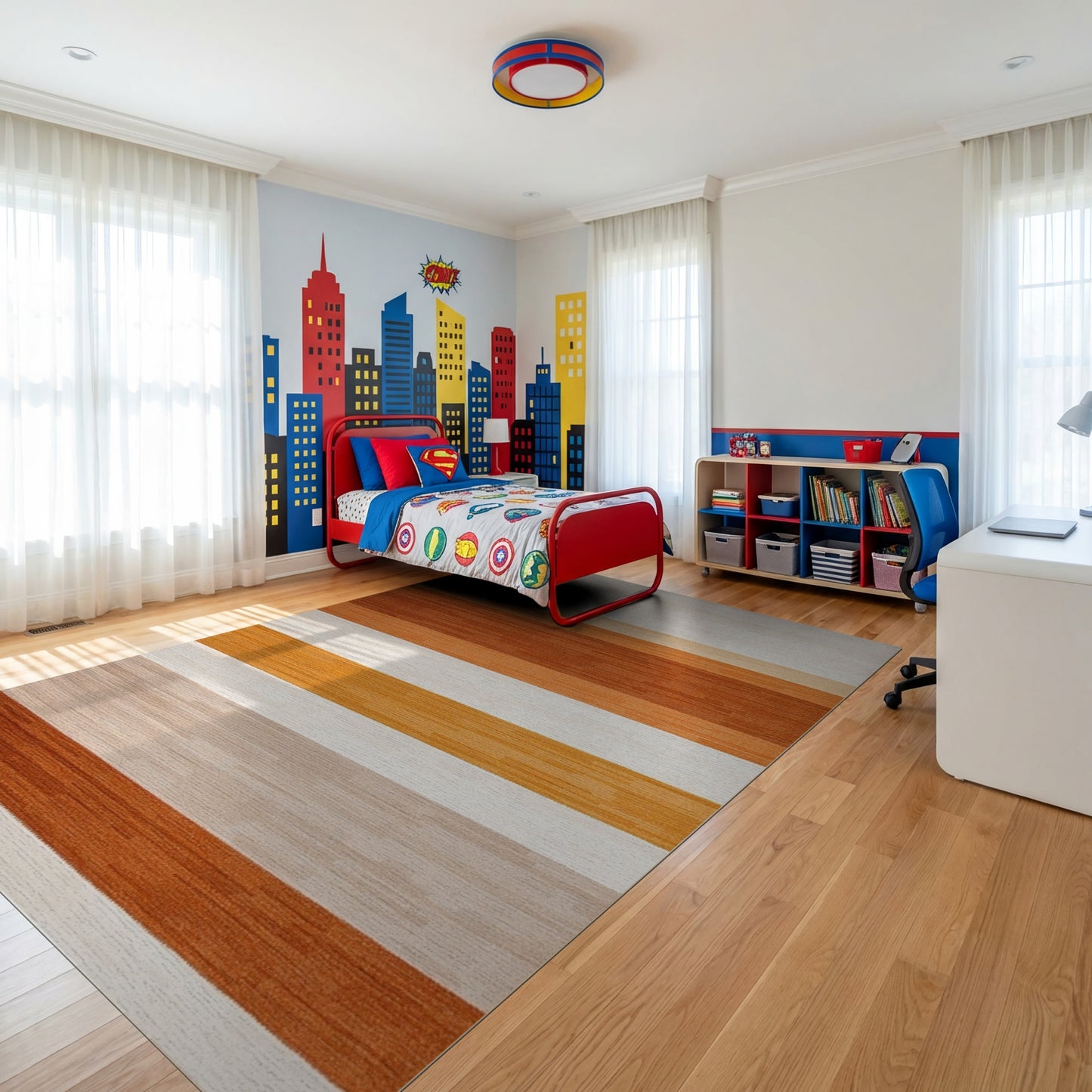 Modern Horizontal Warm Tones Rug