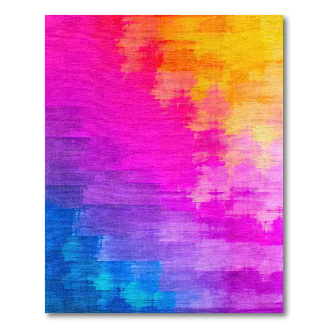 Vibrant Multicolor Brushstroke Striped Rug
